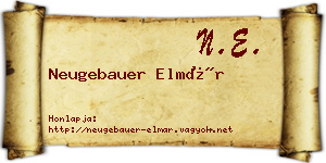 Neugebauer Elmár névjegykártya